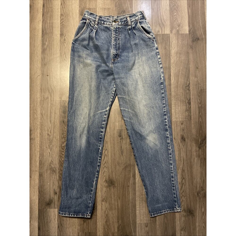 VTG 80s Avon Fashions High Waisted Mom Jeans Pleated Tapered Light Wash Sz 11/12